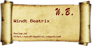 Windt Beatrix névjegykártya